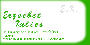 erzsebet kulics business card